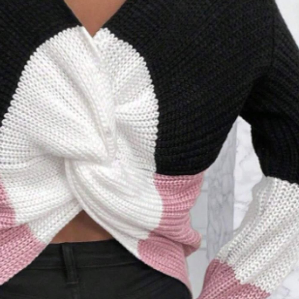 Plus Size | Striped Reversible Sweater - Picture 3 of 8